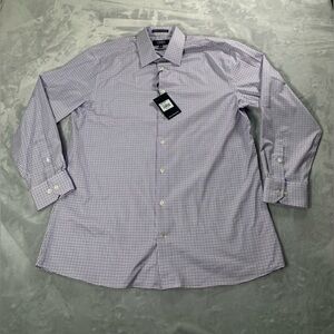 Jones New York Men's Lavender Checkered Dress Shirt